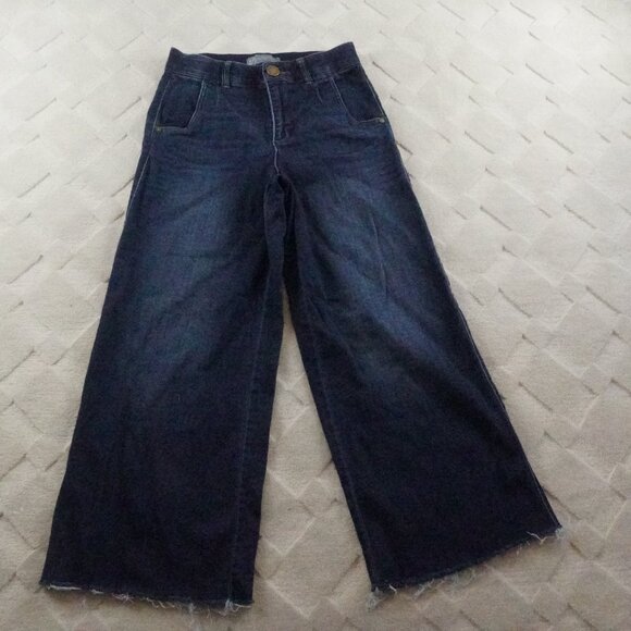 Wit & Wisdom Cropped Wide Leg Jeans Womens 8 Stretchy Blue Denim - Picture 1 of 10